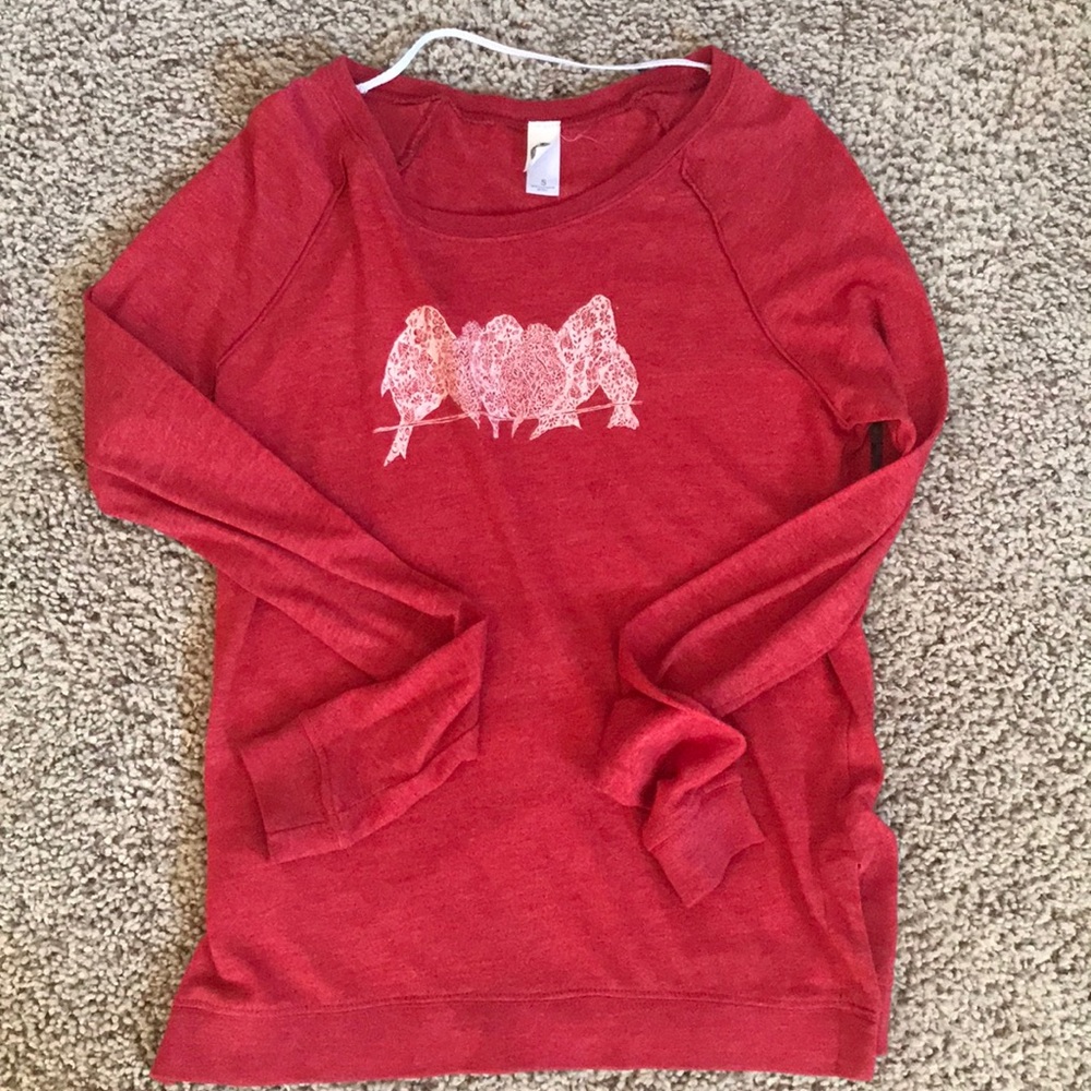 Red crew neck sweatshirt